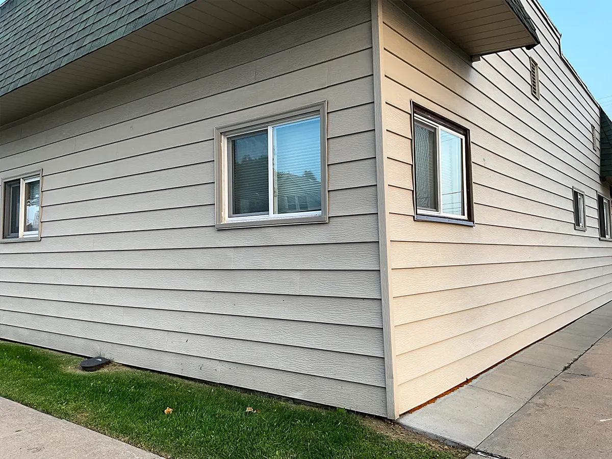 Before photo illustrating early stage windows on a house set for replacement in Nebraska and Iowa